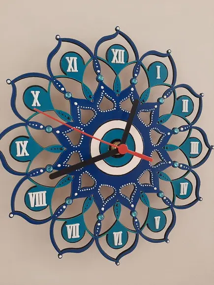 Relógio Mandala Olho Grego mdf 25cm