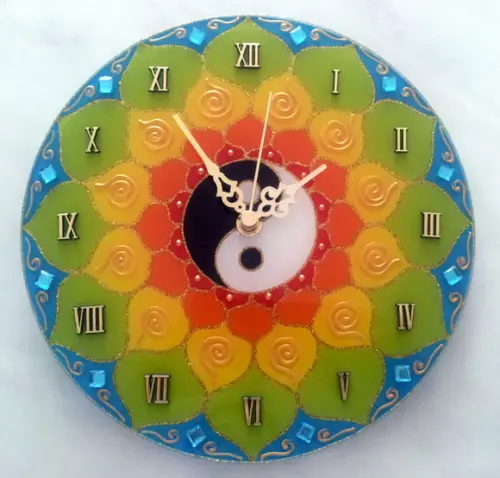 Relógio Mandala Yin Yang 25cm