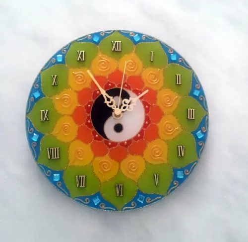 Relógio Mandala Yin Yang 25cm