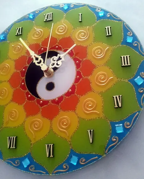 Relógio Mandala Yin Yang 25cm