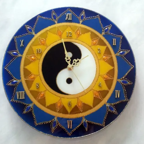 Relógio Mandala Yin Yang 30cm