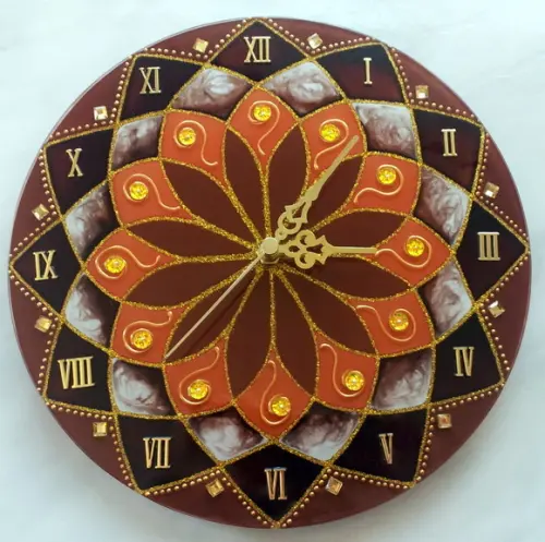 Relógio Marrom e Laranja 30cm
