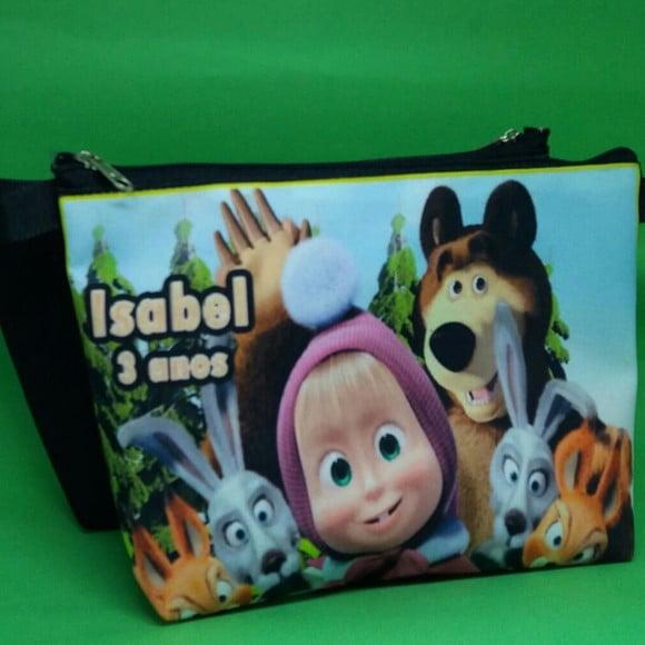 Bolsinha Necessaire ou Estojo - M arsha e o urso