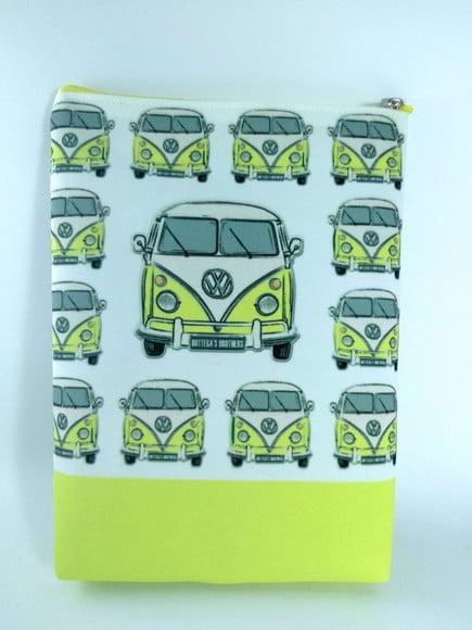 Bolsinhas Necessaire carros Vintage kombi Amarela