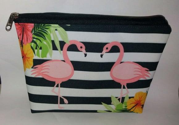 Bolsinhas Necessaire flamingos tropical