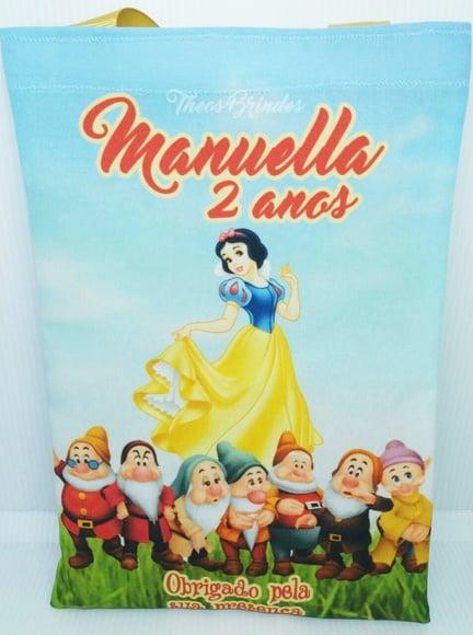Ecobags Sacolas tema Branca de neve