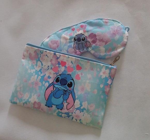 Kit de 10 Necessaire 10 Mascara de Dormir /tapa Olho Stitch