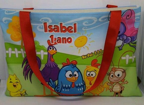 Kit Sacola + Necessaire Galinha Pintadin