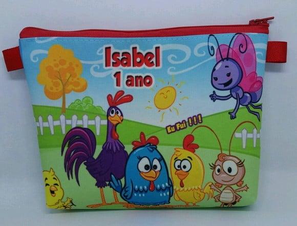 Kit Sacola + Necessaire Galinha Pintadin