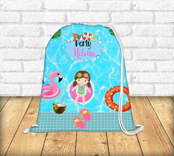 Mochila Personalizada 20 x 30 Grande Piscina Pool Party