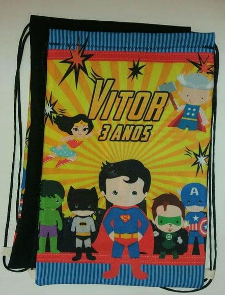Mochilas 20x30 heróis cute
