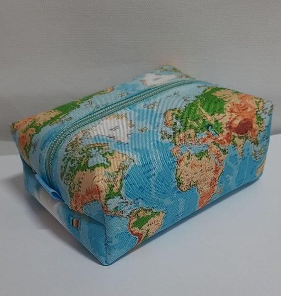 Necessaire Box P Mapas Mundi