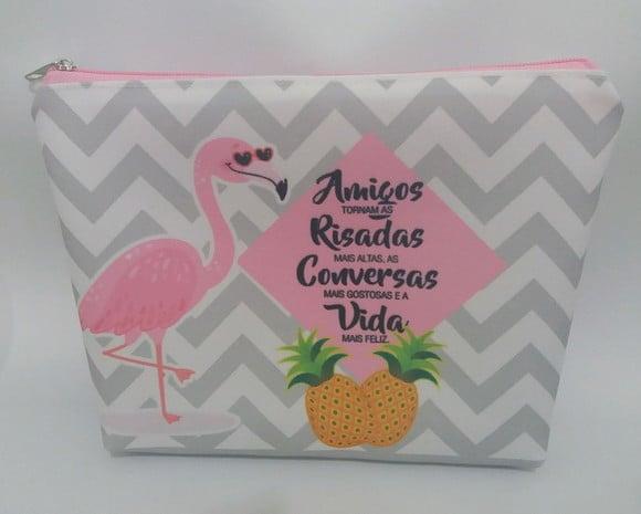NECESSAIRE FLAMINGO CHEVRON