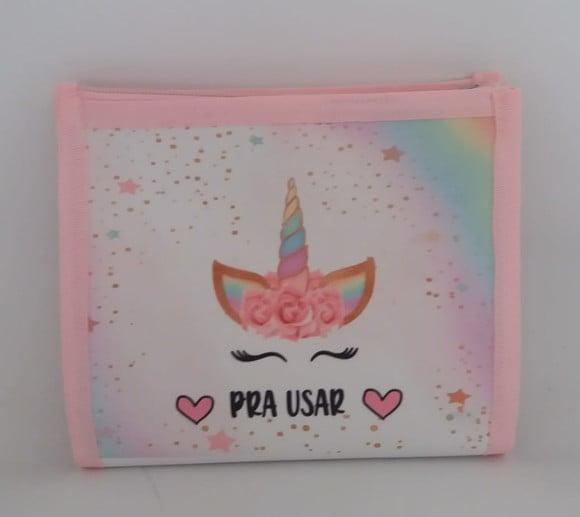 PORTA MÁSCARA LIMPAS E SUJAS UNICORNIO