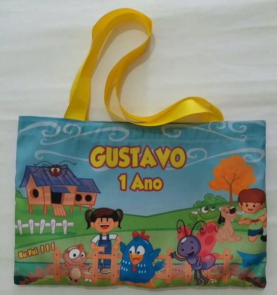 Sacolas de mão galinha pintadinha 30x20