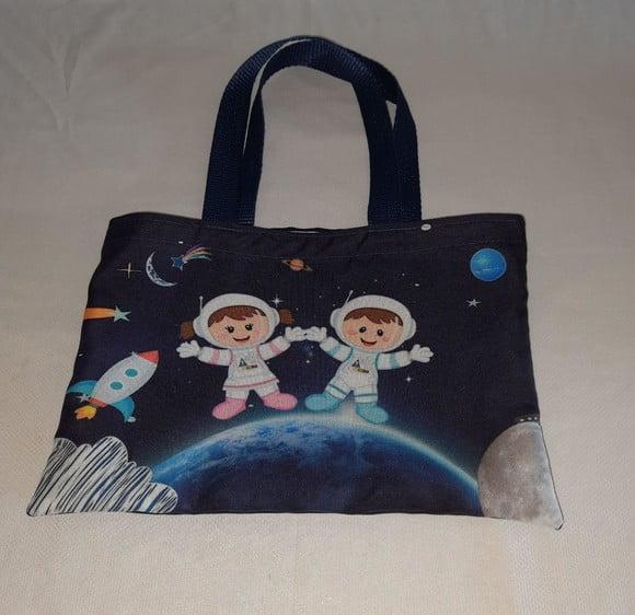 Sacolinhas Surpresa Personalizada de Tecido Tema Astronauta