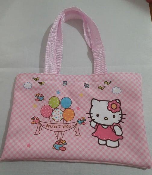 Sacolinhas Surpresa Personalizada de Tecido Hello Kitty