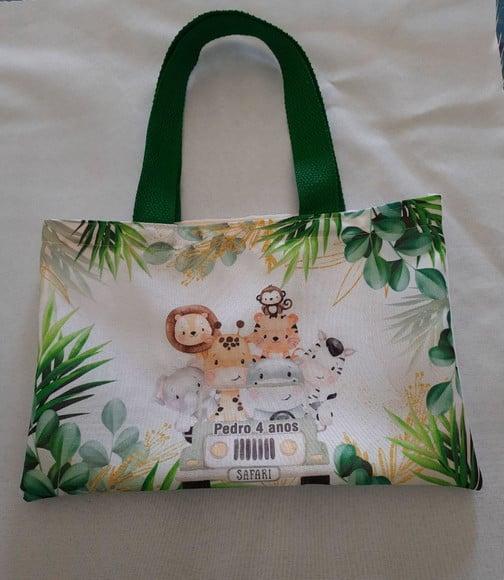 Sacolinhas Surpresa Personalizada de Tecido Tema Safari