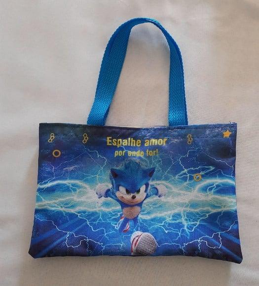 Sacolinhas Surpresa Personalizada de Tecido Tema Sonic