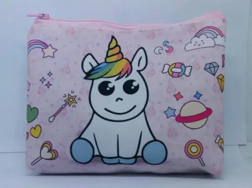 Bolsinha Necessaire - Unicórnio Rosa