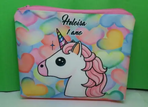 Bolsinha Necessaire - Unicórnio Rosa