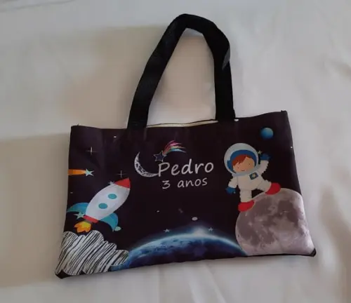 Bolsinha Sacola Ecobag Astronauta