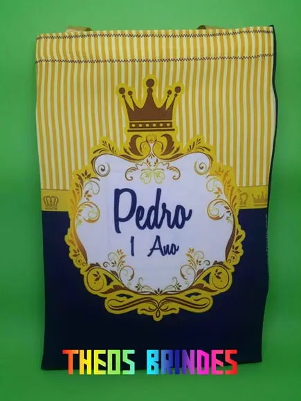 Eco bag Príncipe e Princesa azul marinho