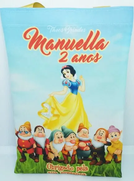 Ecobags Sacolas tema Branca de neve