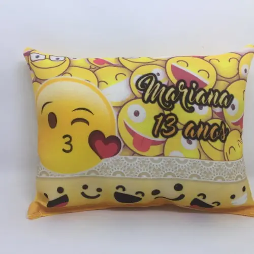Kit Sacola + Necessaire Emoji + almofada
