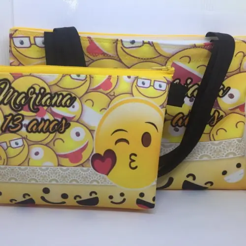 Kit Sacola + Necessaire Emoji