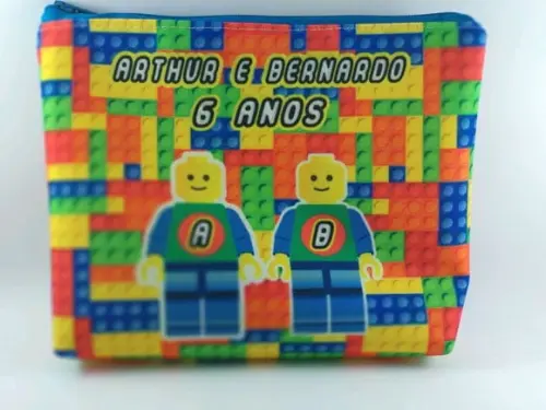 Kit Sacola + Necessaire + almofada lego