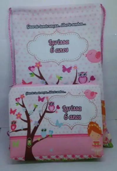 Kit Sacola + Necessaire Jardim encantado