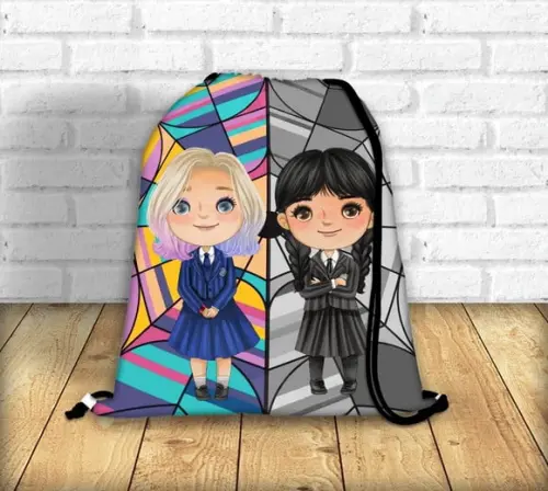 Mochila Saco Wandinha Lembrancinha Aniversário