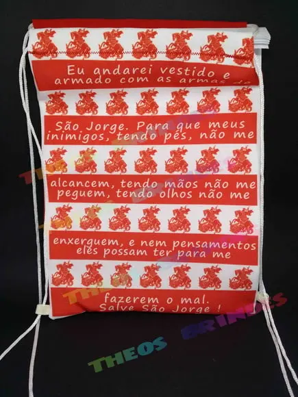 Mochilas 20x29 Oração de São Jorge
