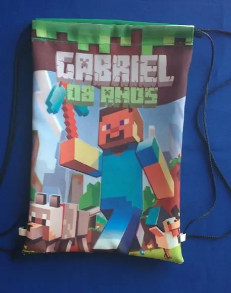 Mochilas ou Sacolas Tema Minecraft
