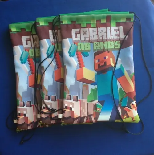 Mochilas ou Sacolas Tema Minecraft