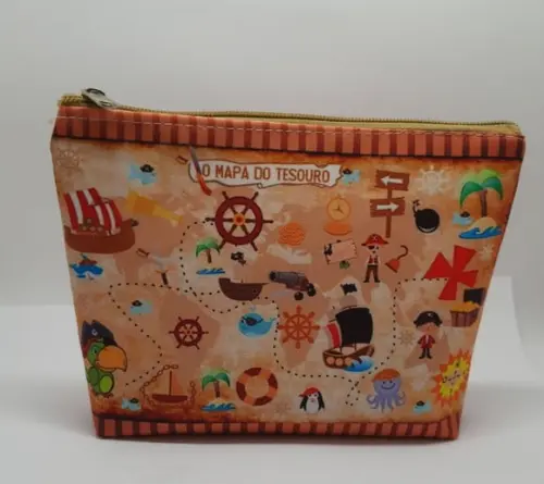 Nécessaire Lembrancinha Pirata Mapa do Tesouro Aniversario