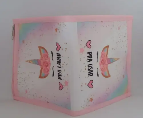 PORTA MÁSCARA LIMPAS E SUJAS UNICORNIO
