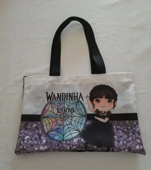 Sacola Ecobag Lembrancinha - Wandinha Aniversario