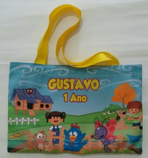 Sacolas de mão galinha pintadinha 30x20