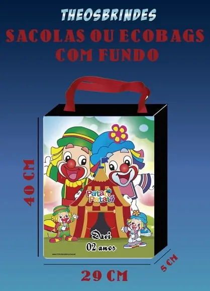 SAcolas ou Eco bag C/ Fundo Circo Patati