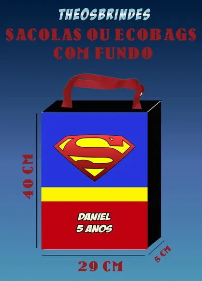 SAcolas ou Eco bag C/ Super Homem