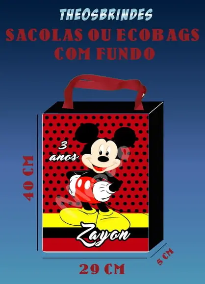 SAcolas ou Eco bag C/ Fundo Mickey