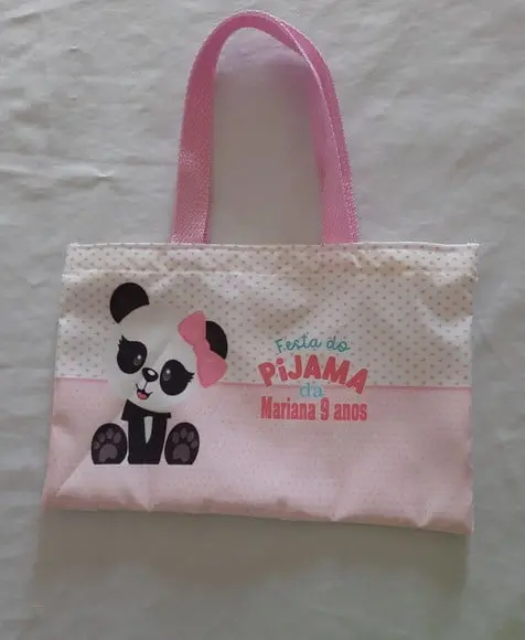 Sacolinhas Ecobag Personalizada Festa do Pijama Panda