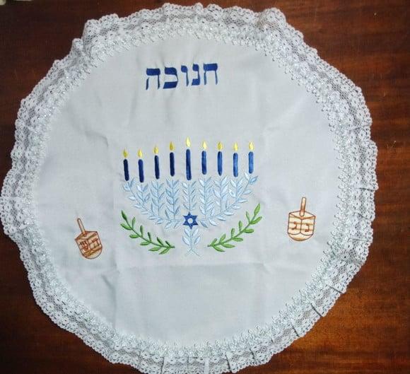 Toalha Decorada para Cobrir Bandeja - Chanukah