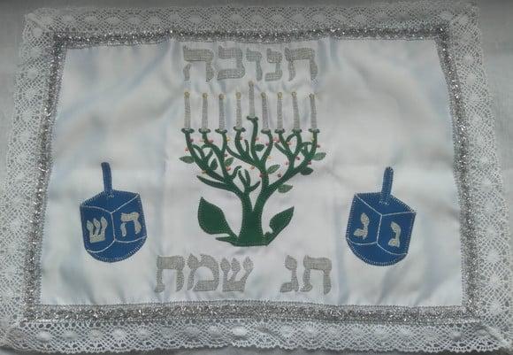 Toalha Decorada para Cobrir Bandeja - Chanukah
