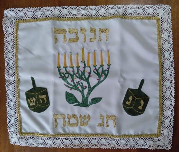 Toalha Decorada para Cobrir Bandeja - Chanukah