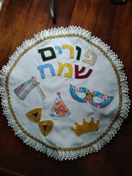 Toalha Decorada para Cobrir Bandeja - Purim