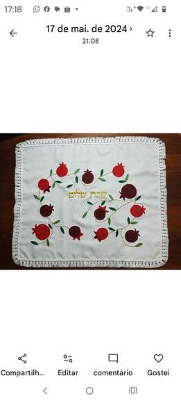 Toalha Decorada para Cobrir Bandeja -shabat