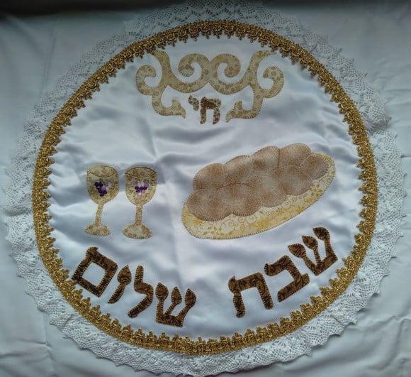 Toalha Decorada para Cobrir Bandeja -shabat